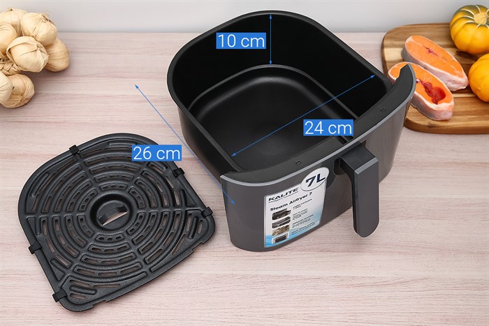 Nồi chiên không dầu kết hợp hấp Kalite STEAM 7 7 lít Màu Xám