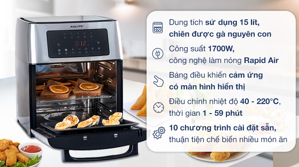 Lò chiên không dầu Kalite KL-1500 15 lít
