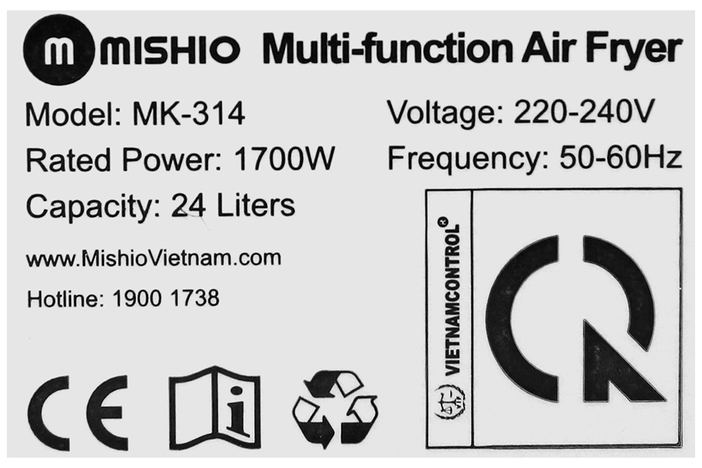 Lò chiên không dầu Mishio MK-314 24 lít - 17