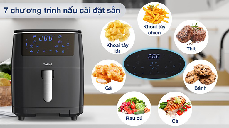 Nồi chiên không dầu kết hợp hấp Tefal FW201815 6.5 lít - Bảng điều khiển