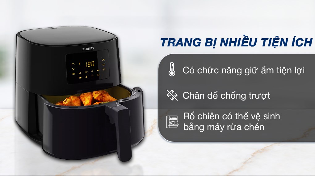 Nồi chiên không dầu Philips HD9270/90 3 lít