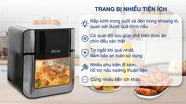 Lò chiên không dầu Sunhouse Mama SHD4088 15 lít - Tiện ích