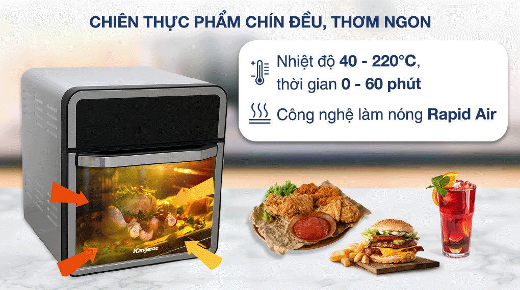 Lò chiên không dầu Kangaroo KG15AF1A 15 lít - 5