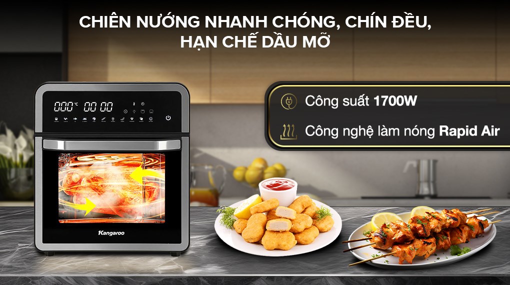 Lò chiên không dầu Kangaroo KG15AF1A 15 lít