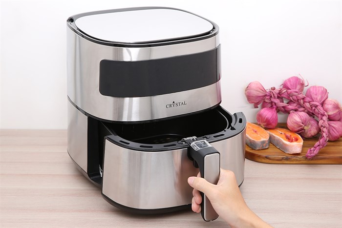 Nồi chiên không dầu Crystal 5.5 lít BF525 Màu Bạc Inox