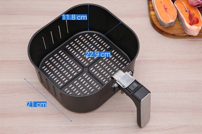 Nồi chiên không dầu Crystal 5.5 lít BF525 Màu Bạc Inox