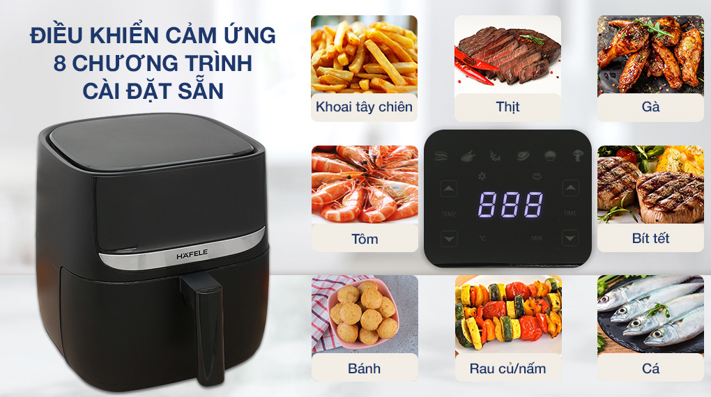 Nồi chiên không dầu Hafele HS-AF502B (535.43.713) 5.7 lít - Bảng điều khiển