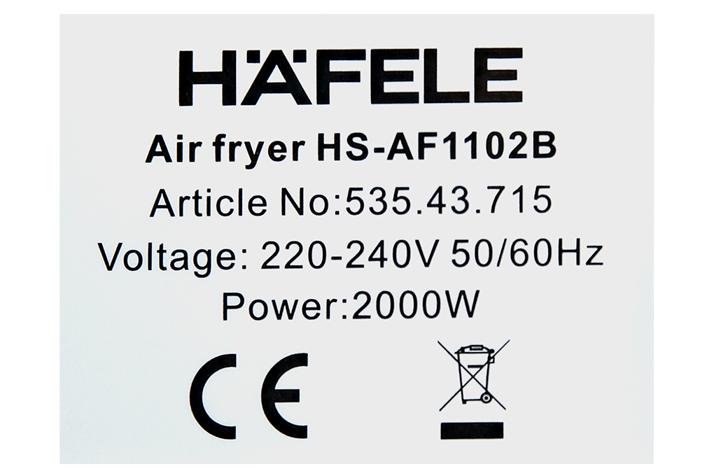 Lò chiên không dầu Hafele 11 lít HS-AF1102B (535.43.715) Màu Đen
