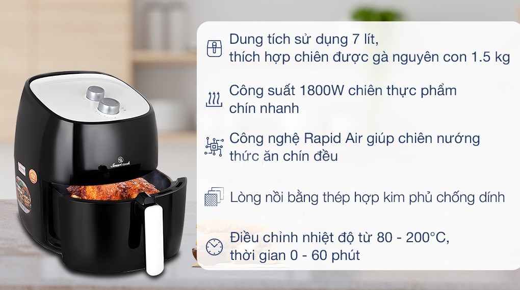 Nồi chiên không dầu Smartcook AFS-3941 7 lít