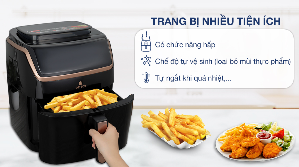 Nồi chiên không dầu hơi nước Elmich AFE-3945 7 lít - Tiện ích