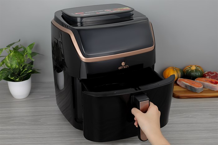 Nồi chiên không dầu hơi nước Elmich AFE-3945 7 lít Màu Đen - Vàng đồng