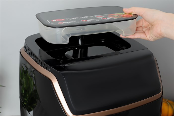 Nồi chiên không dầu hơi nước Elmich AFE-3945 7 lít Màu Đen - Vàng đồng