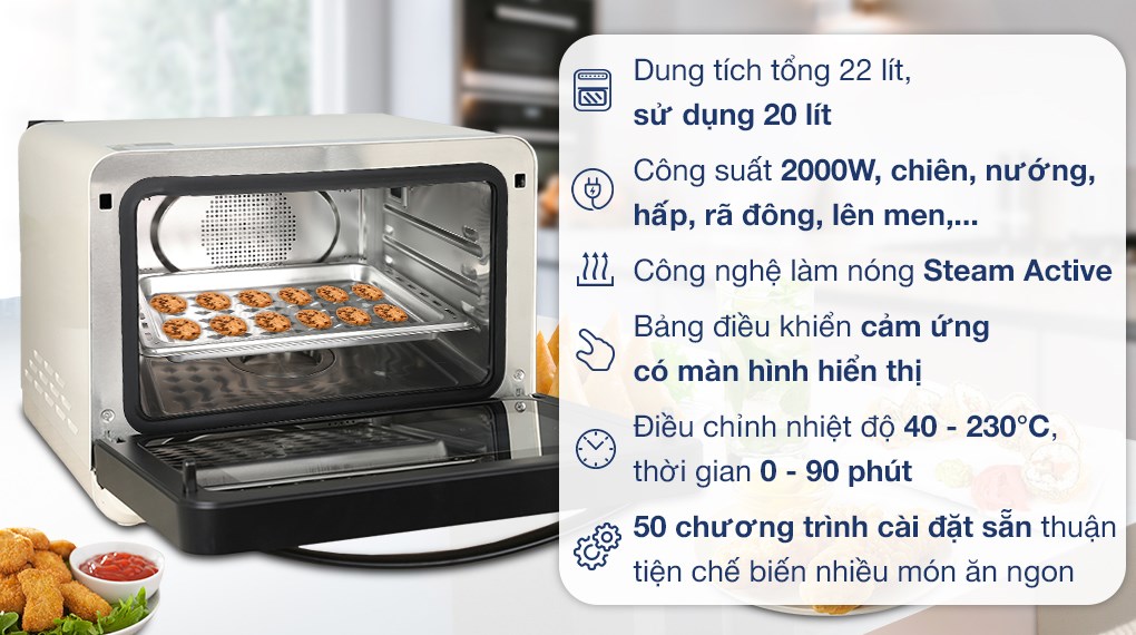 Lò chiên không dầu hơi nước Elmich AFE-3944 20 lít