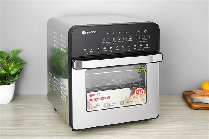 Lò chiên không dầu Elmich AFE-3950 14 lít Màu Đen - Bạc