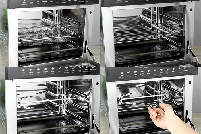 Lò chiên không dầu Elmich AFE-3950 14 lít Màu Đen - Bạc