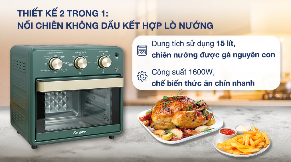 Lò chiên không dầu Kangaroo KG15AF2A 15 lít - 3
