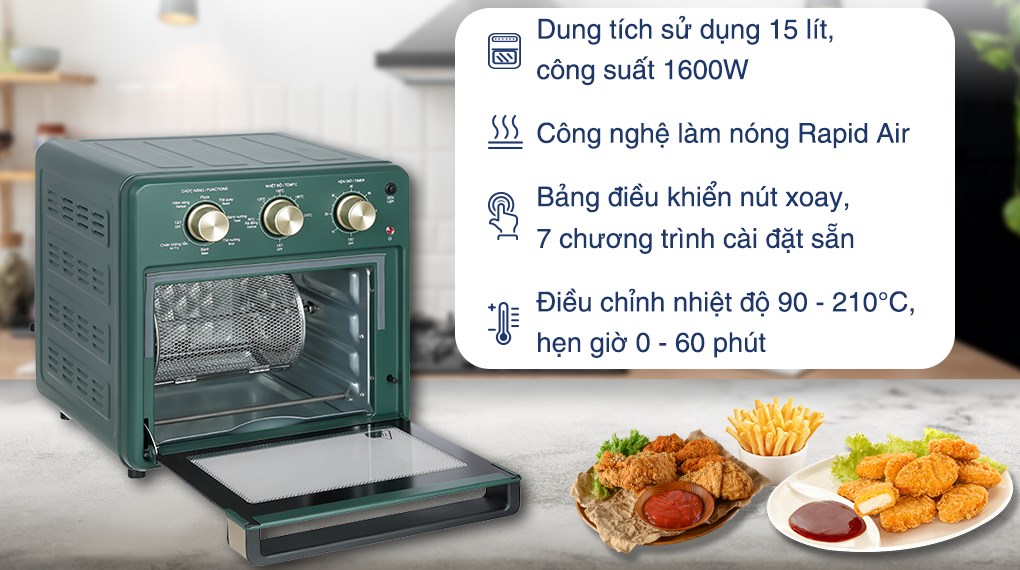 Lò chiên không dầu Kangaroo KG15AF2A 15 lít - 2