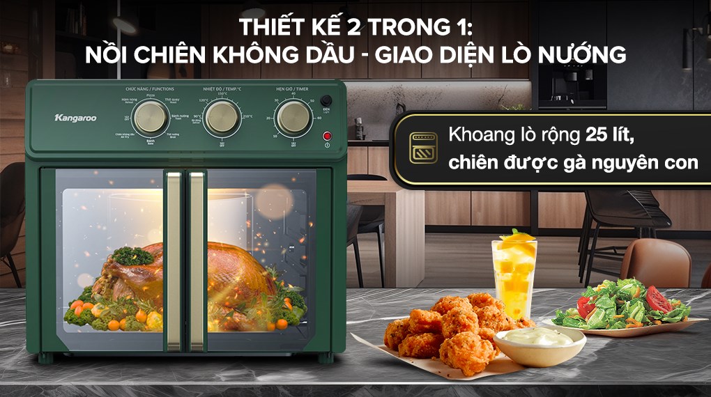 Lò chiên không dầu Kangaroo KG25AF2A 25 lít
