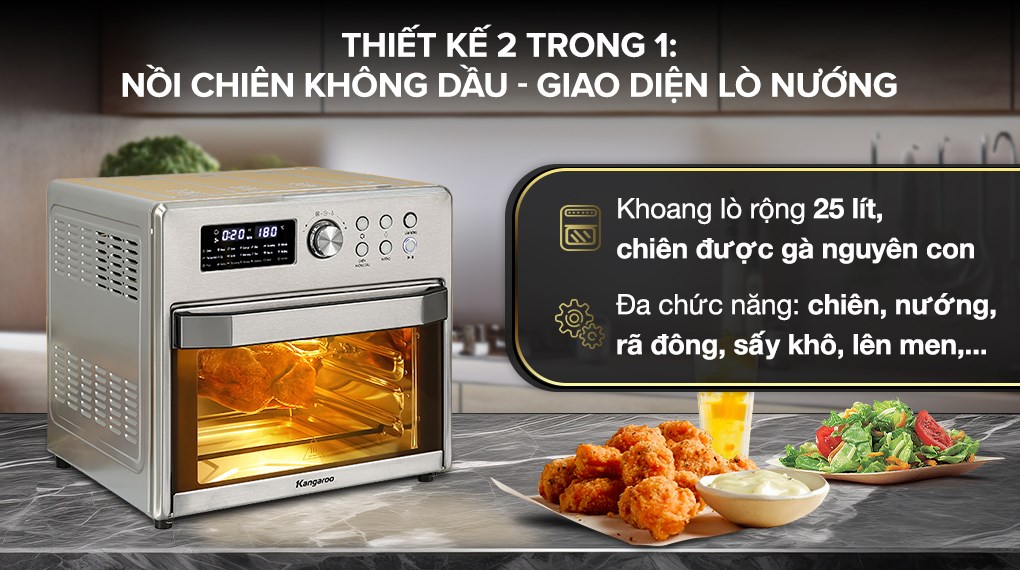 Lò chiên không dầu Kangaroo KG25AF1A 25 lít