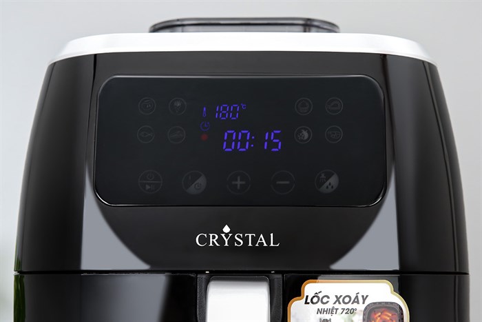 Nồi chiên không dầu Crystal AF7002A-N 6.8 lít Màu Đen