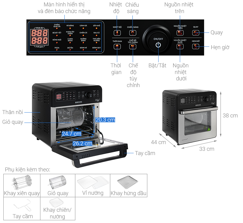 Lò chiên không dầu 2GOOD S20 14.5 lít