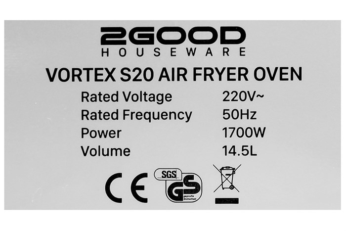 Lò chiên không dầu 2GOOD S20 14.5 lít Màu Đen