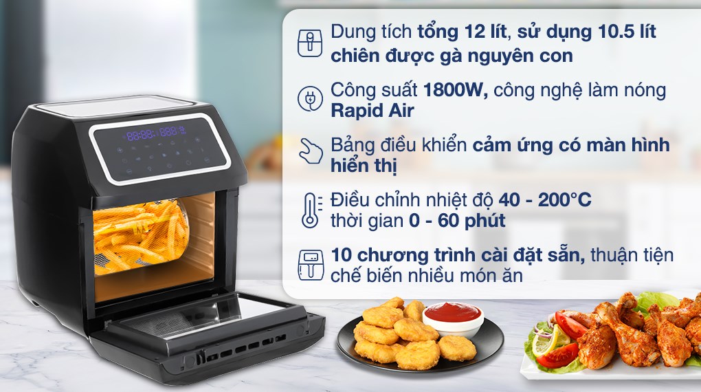 Lò chiên không dầu Hakawa HK-AF12L 12 lít