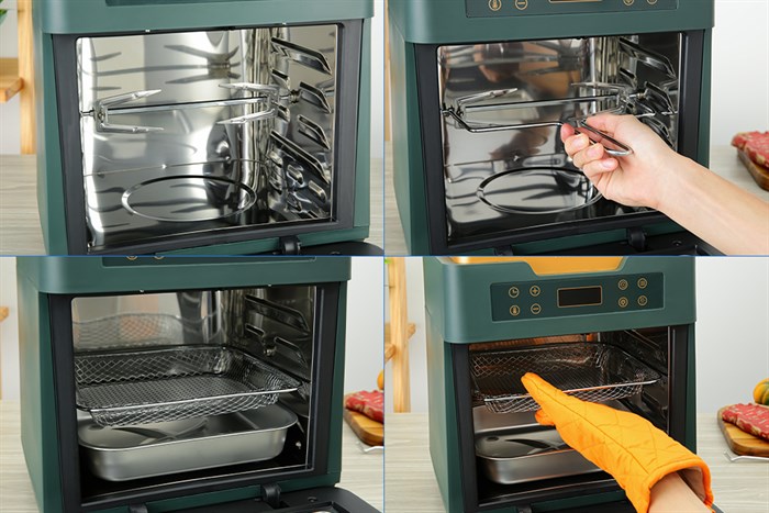 Lò chiên không dầu Mutosi MF-99D 12 lít Màu Xanh