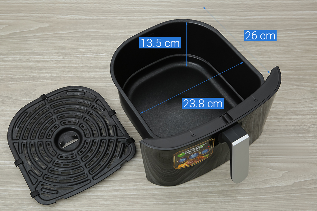 Nồi chiên không dầu kiêm hấp Mutosi MF-S102 7 lít Màu Đen
