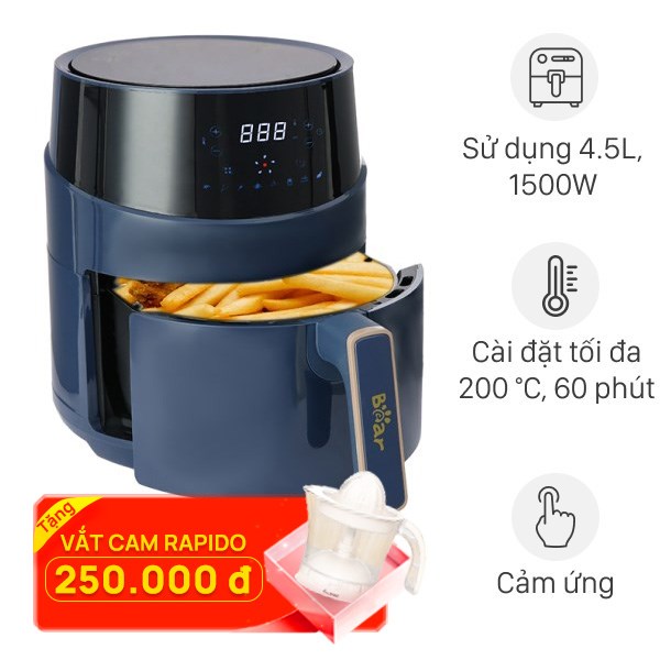 Nồi chiên không dầu Bear QZG-A15T2 4.5 lít