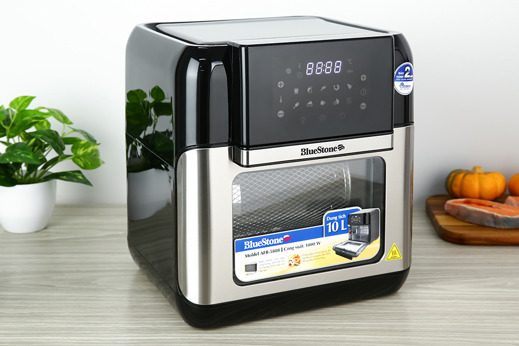 Lò chiên không dầu BlueStone 10 lít AFB-5888 Màu Đen - Bạc