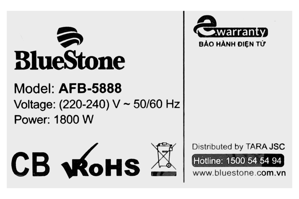 Lò chiên không dầu BlueStone 10 lít AFB-5888 Màu Đen - Bạc