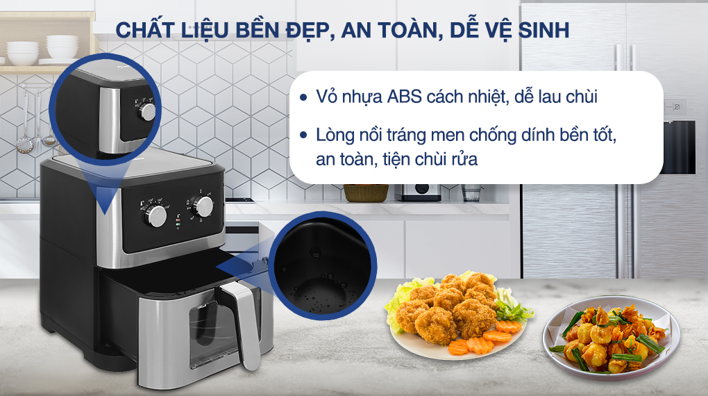 Nồi chiên không dầu Rapido RAF-8.0M 8 lít - Chất liệu