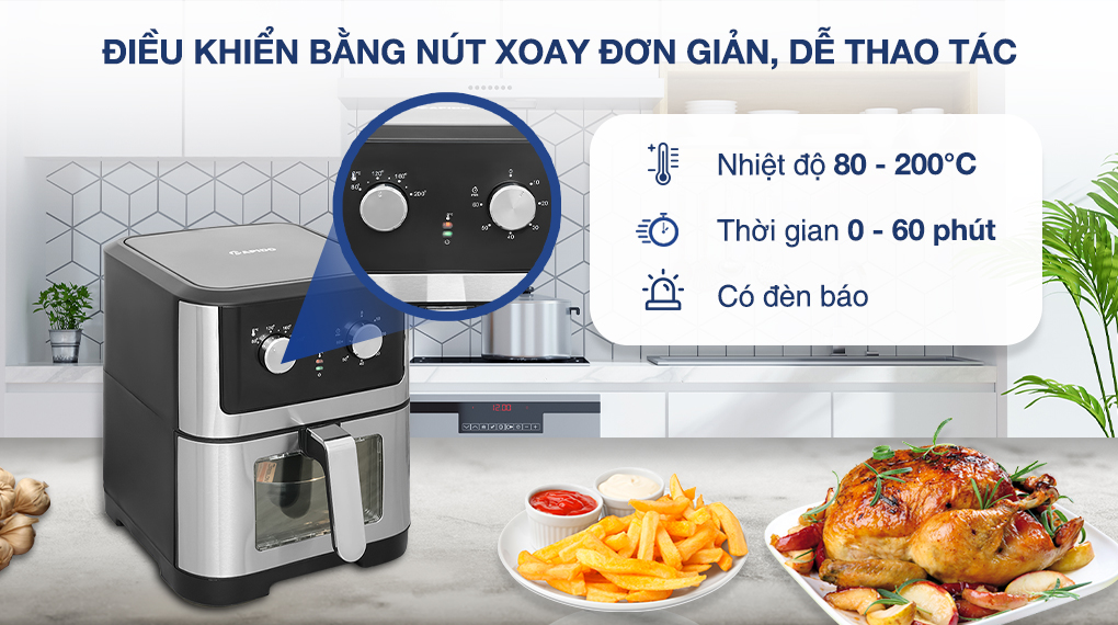 Nồi chiên không dầu Rapido RAF-8.0M 8 lít - Bảng điều khiển