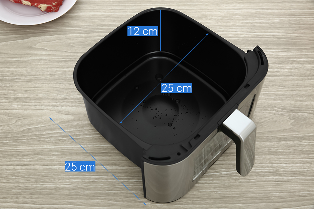 Nồi chiên không dầu Rapido RAF-8.0M 8 lít Màu Đen - Bạc