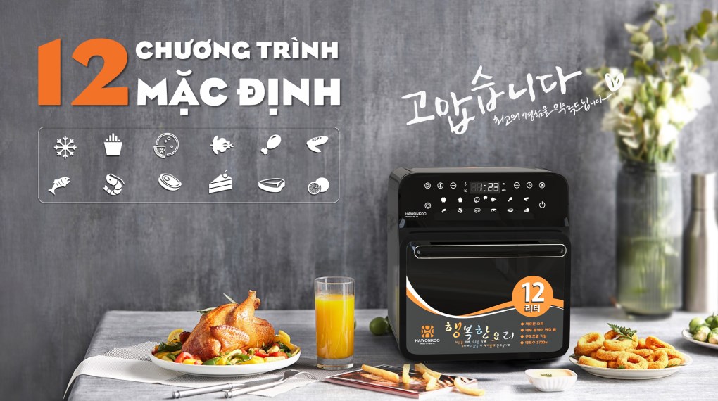 Lò chiên không dầu Hawonkoo 12 lít AFH-120-BA