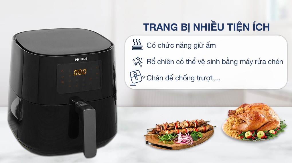 Nồi chiên không dầu Philips 6.2 lít HD9280/90