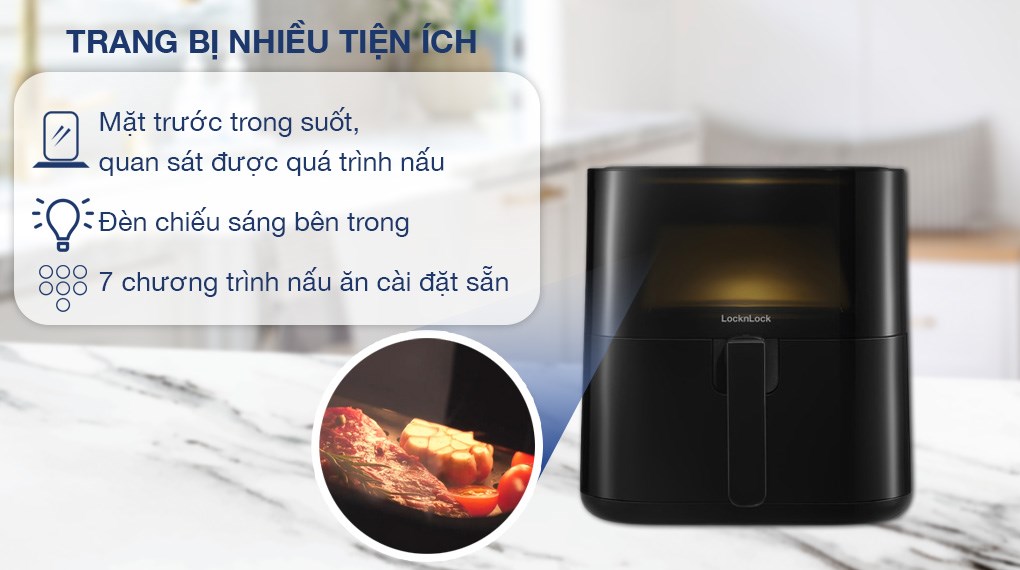 Nồi chiên không dầu Lock&Lock 5.5 lít EJF996BLK