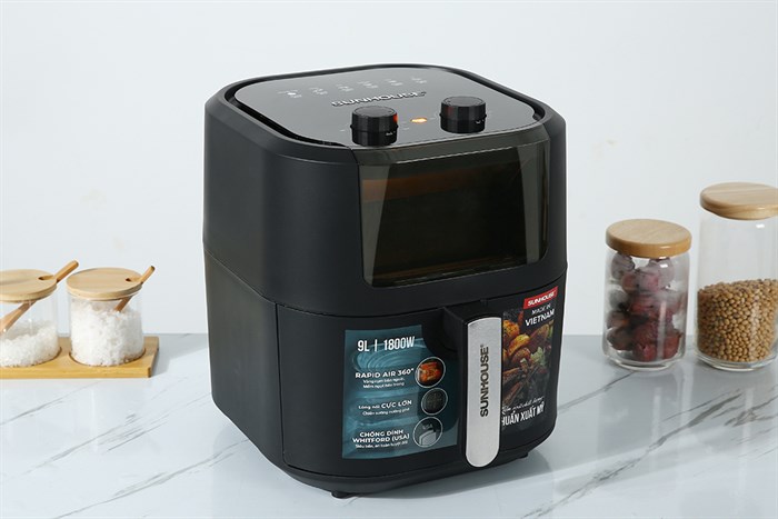 Nồi chiên không dầu Sunhouse 9 lít SHD4036 Màu Đen