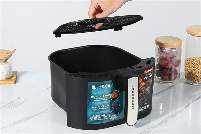 Nồi chiên không dầu Sunhouse 9 lít SHD4036 Màu Đen