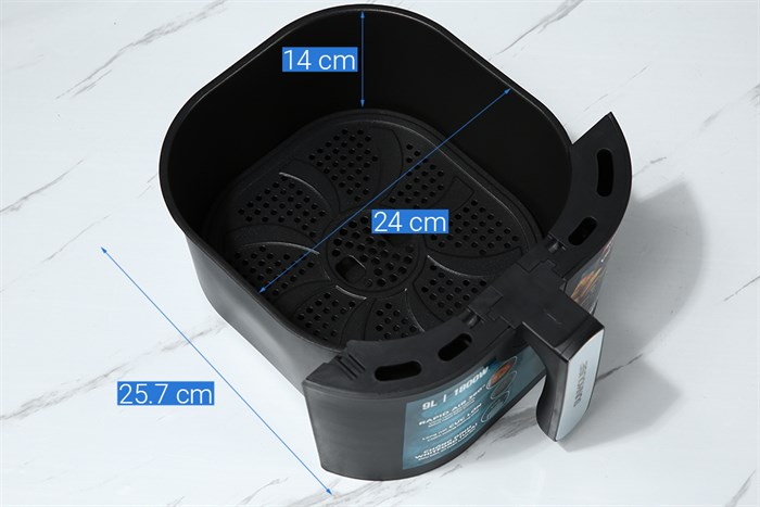 Nồi chiên không dầu Sunhouse 9 lít SHD4036 Màu Đen