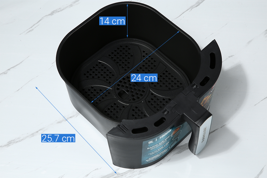 Nồi chiên không dầu Sunhouse 9 lít SHD4036 Màu Đen