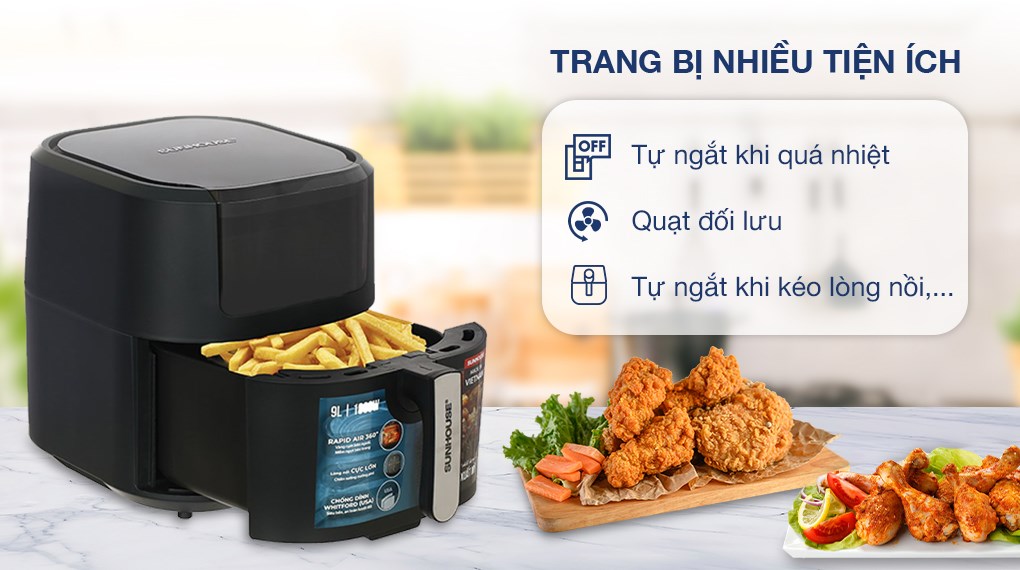 Nồi chiên không dầu Sunhouse SHD4089 9 lít