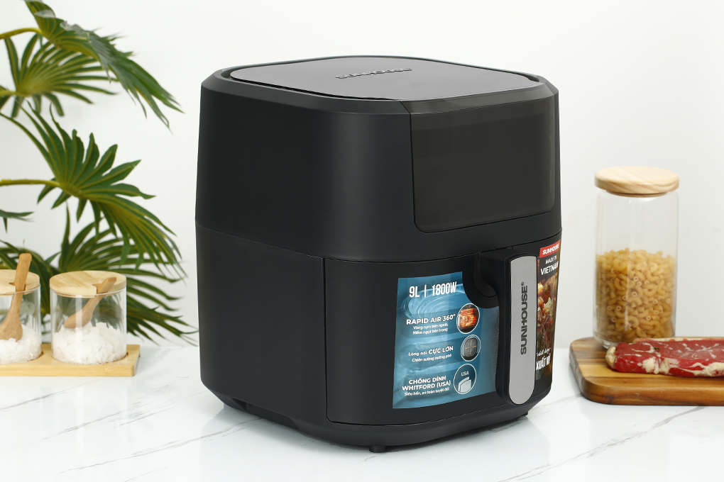 Nồi chiên không dầu Sunhouse SHD4089 9 lít Màu Đen