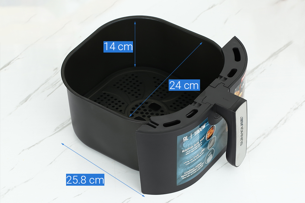 Nồi chiên không dầu Sunhouse SHD4089 9 lít Màu Đen