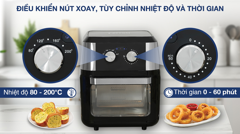 Lò chiên không dầu Ferroli FAF-12M 12 lít - Bảng điều khiển 