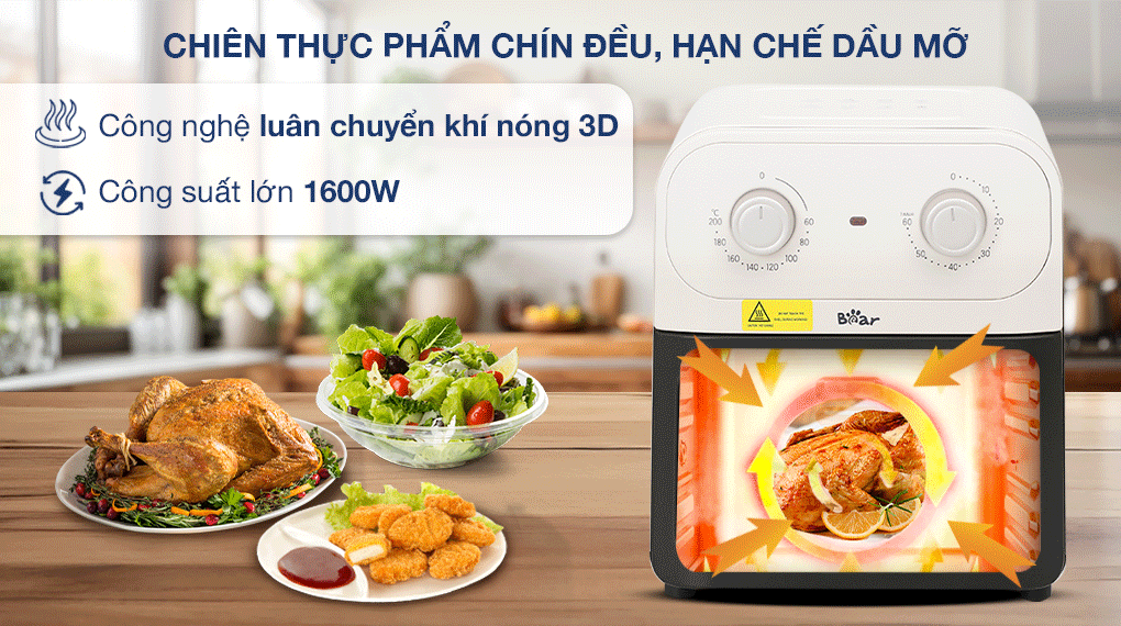 Nồi chiên không dầu Bear 6 lít BAF-P63W1