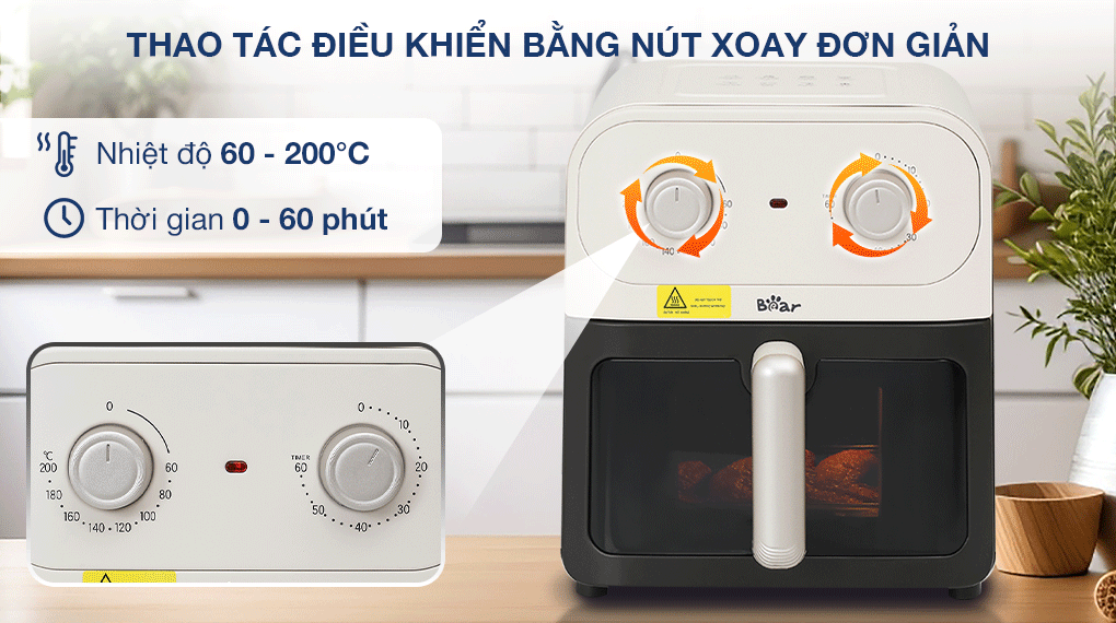 Nồi chiên không dầu Bear 6 lít BAF-P63W1