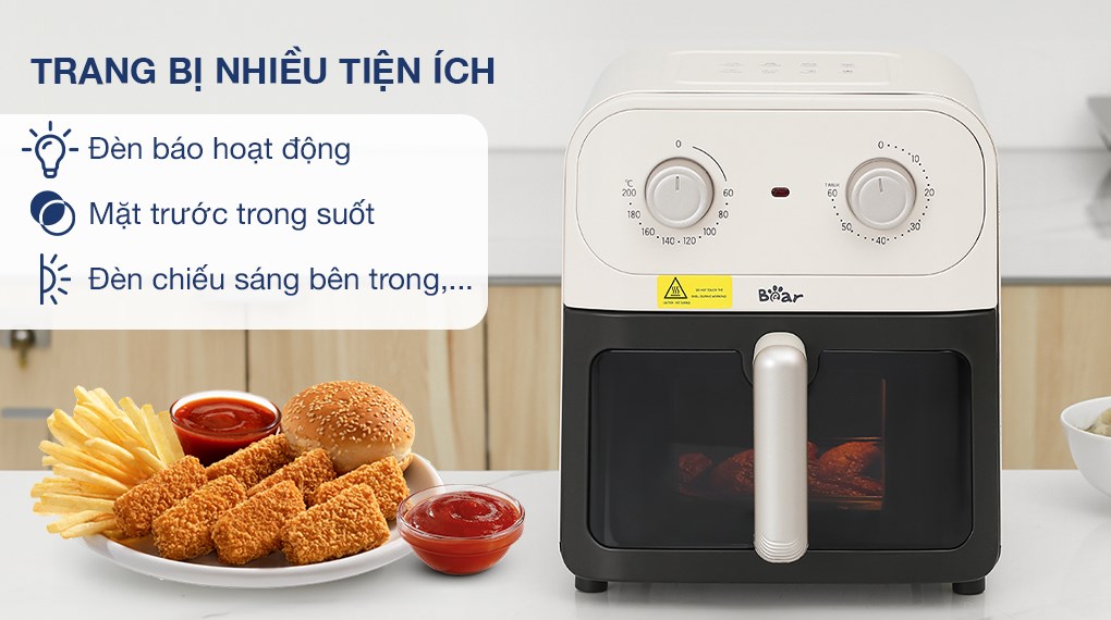 Nồi chiên không dầu Bear 6 lít BAF-P63W1