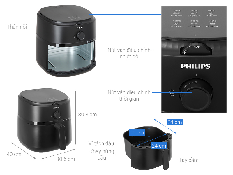 Nồi chiên không dầu Philips NA130/00 6.2 lít